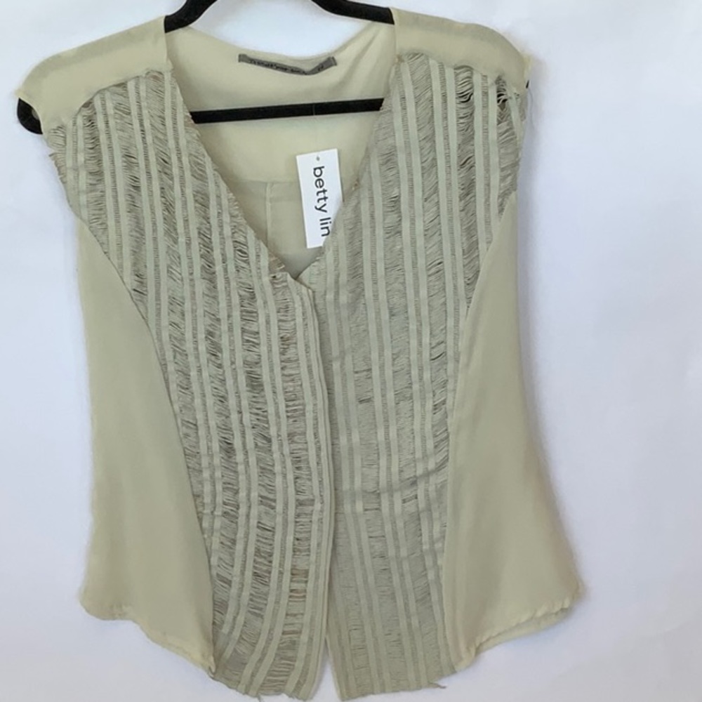 Transit Par Such Leather and Silk Blouse NWT